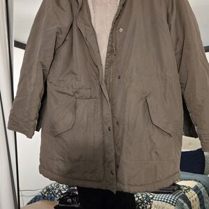 Old Navy Winter Coat Taupe Fuzzy Jacket